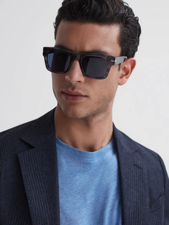 Reiss Sunglasses David Beckham Eyewear By David Beckham Squared Mottled Sunglasses Grey 8211 Men