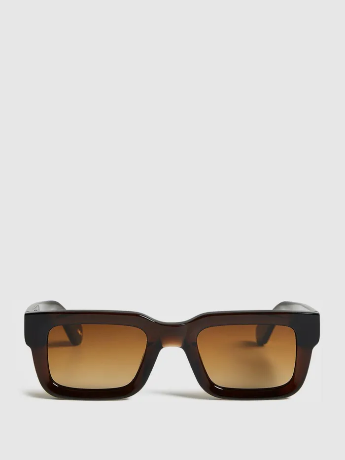 Reiss Sunglasses Five Chimi Rectangular Frame Acetate Sunglasses Brown 8211 Women