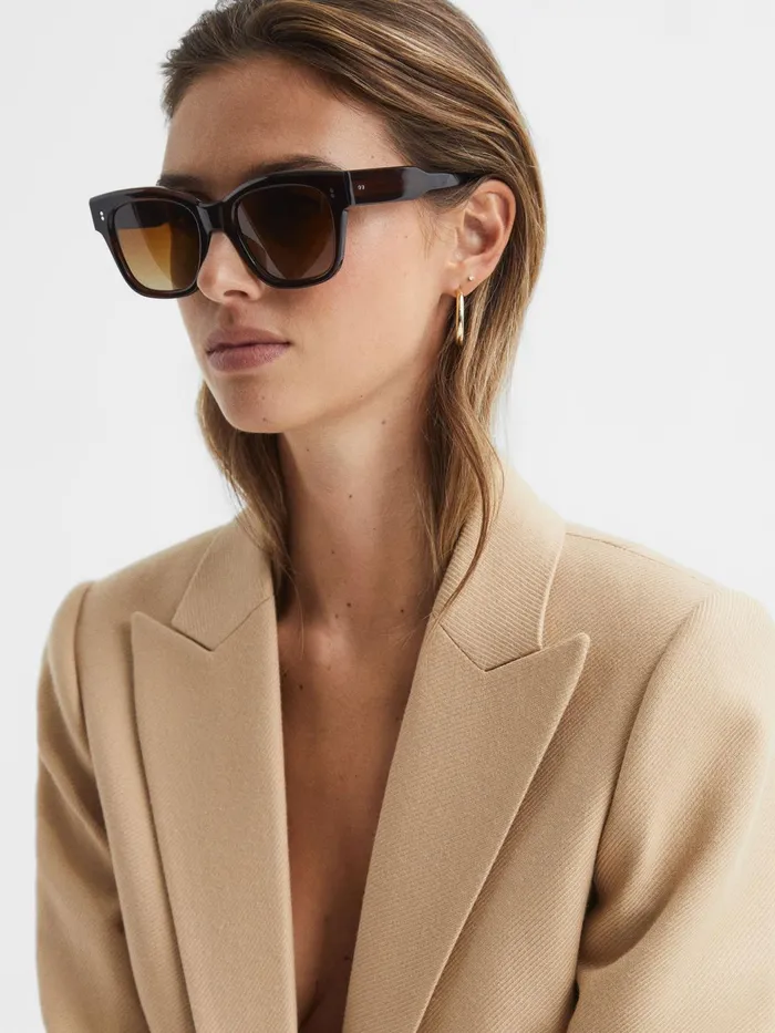 Reiss Sunglasses Seven Chimi Large Frame Acetate Sunglasses Brown 8211 Women