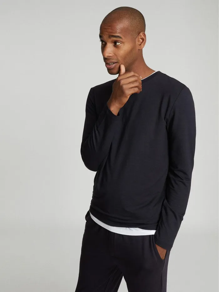 Reiss Sweats and Hoodies Armstrong Crew Neck Jersey Top Charcoal 8211 Men