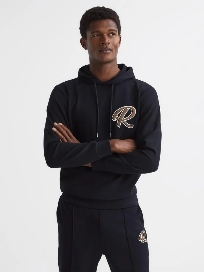 Reiss Sweats and Hoodies Fabien R Loungewear Hoodie Navy 8211 Men