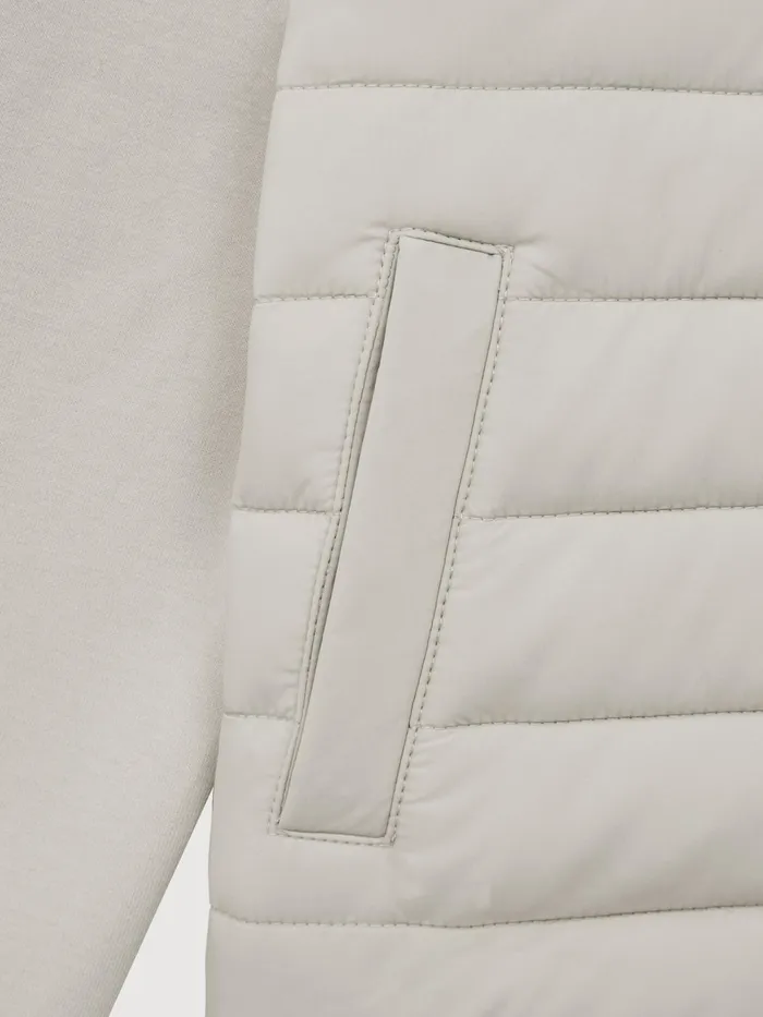 Reiss Sweats and Hoodies Flintoff Funnel Neck Quilted Hybrid Jacket Stone 8211 Children