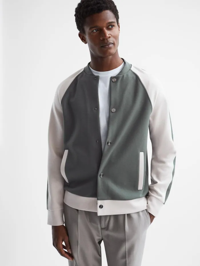 Reiss Sweats and Hoodies Giles Long Sleeve Interlock Bomber Jacket Light Khakiecru 8211 Men Reiss Sweats and Hoodies Giles Long Sleeve Interlock Bomber Jacket Light Khakiecru 8211 Men