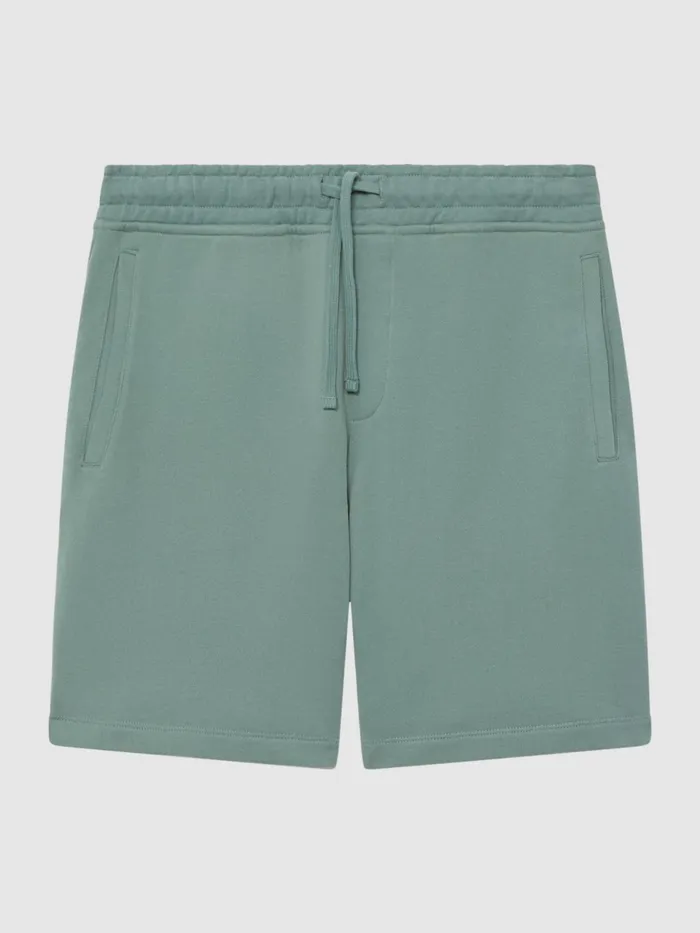 Reiss Sweats and Hoodies Henry Garment Dye Jersey Shorts Fern Green 8211 Men
