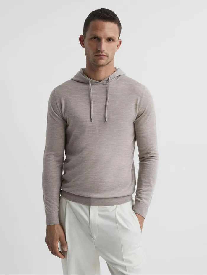 Reiss Sweats and Hoodies Holland Merino Wool Hoodie Bitter Chocolate 8211 Men Reiss Sweats and Hoodies Holland Merino Wool Hoodie Bitter Chocolate 8211 Men