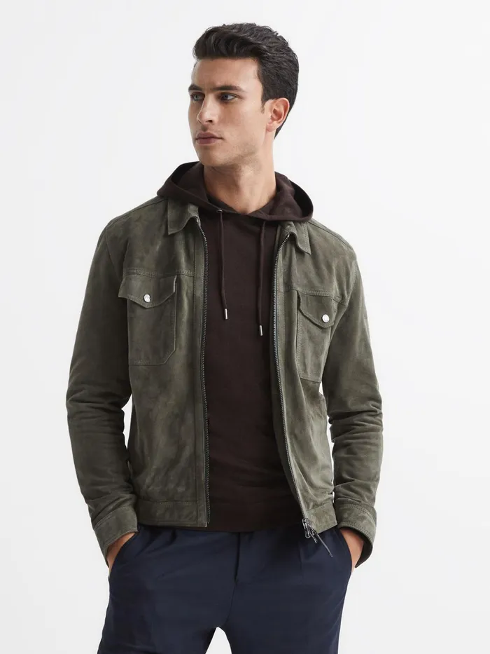 Reiss Sweats and Hoodies Holland Merino Wool Hoodie Bitter Chocolate 8211 Men