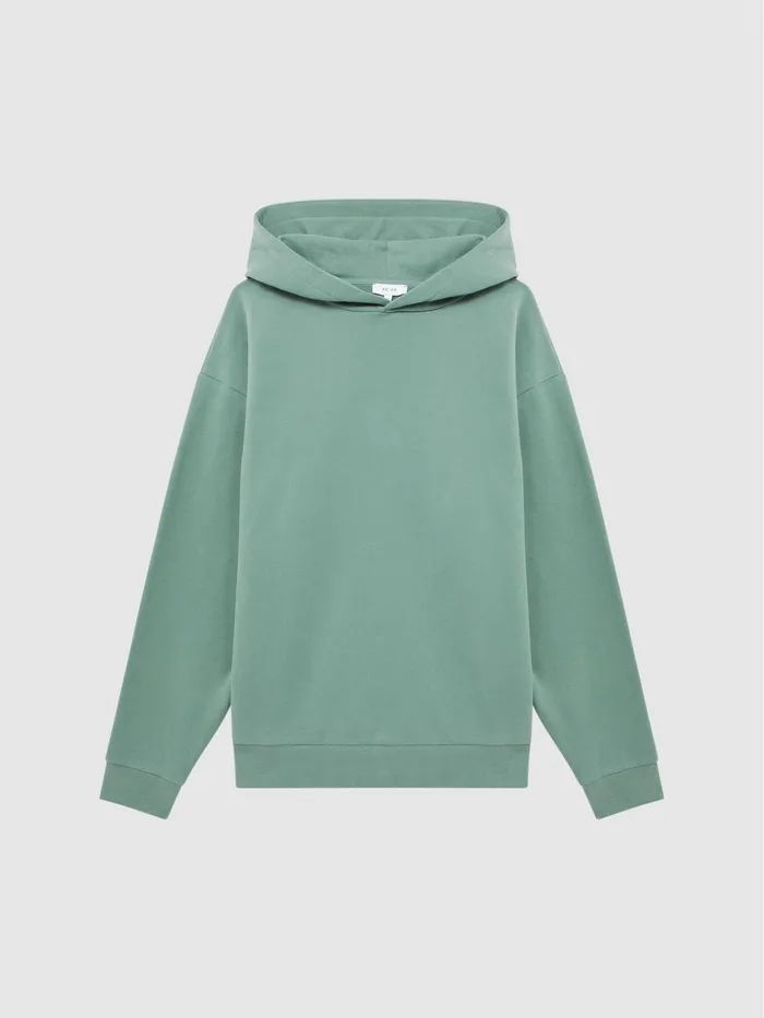 Reiss Sweats and Hoodies Kace Garment Dye Hoodie Fern Green 8211 Men
