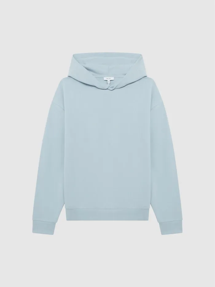 Reiss Sweats and Hoodies Kace Garment Dye Hoodie Ice Blue 8211 Men