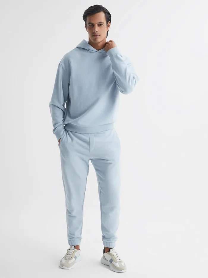 Reiss Sweats and Hoodies Kace Garment Dye Hoodie Ice Blue 8211 Men