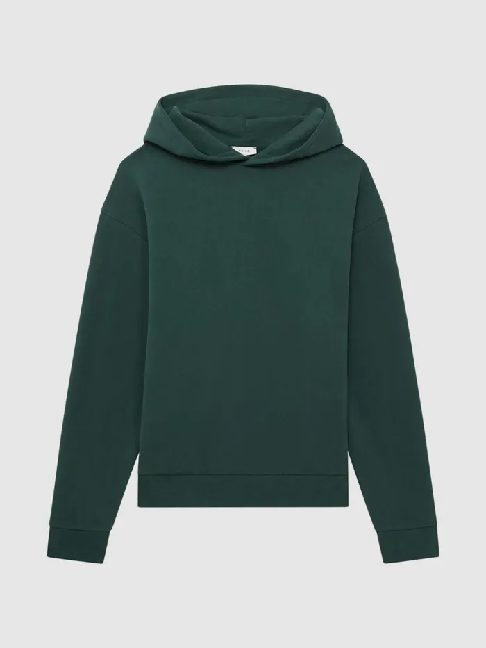 Reiss Sweats and Hoodies Kace Garment Dye Hoodie Midnight Green 8211 Men