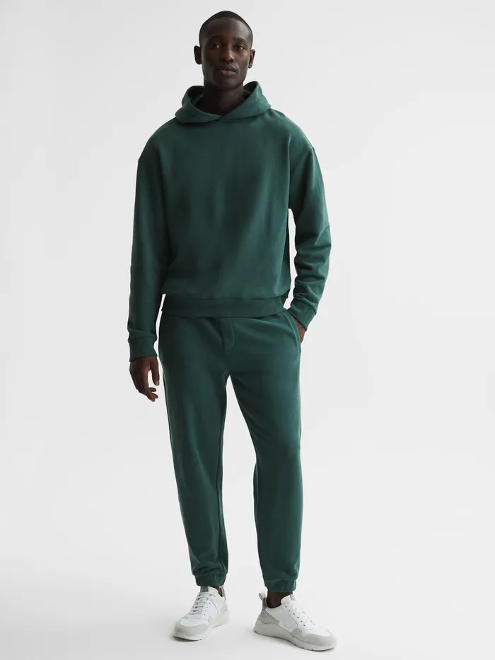 Reiss Sweats and Hoodies Kace Garment Dye Hoodie Midnight Green 8211 Men