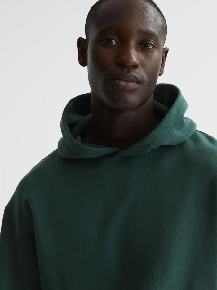 Reiss Sweats and Hoodies Kace Garment Dye Hoodie Midnight Green 8211 Men