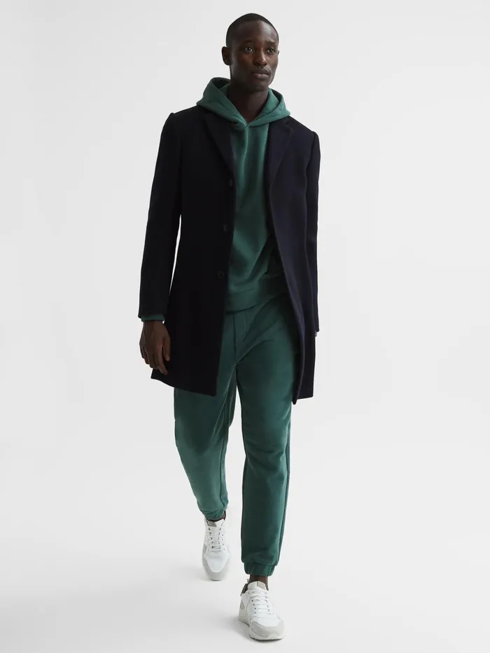Reiss Sweats and Hoodies Kace Garment Dye Hoodie Midnight Green 8211 Men