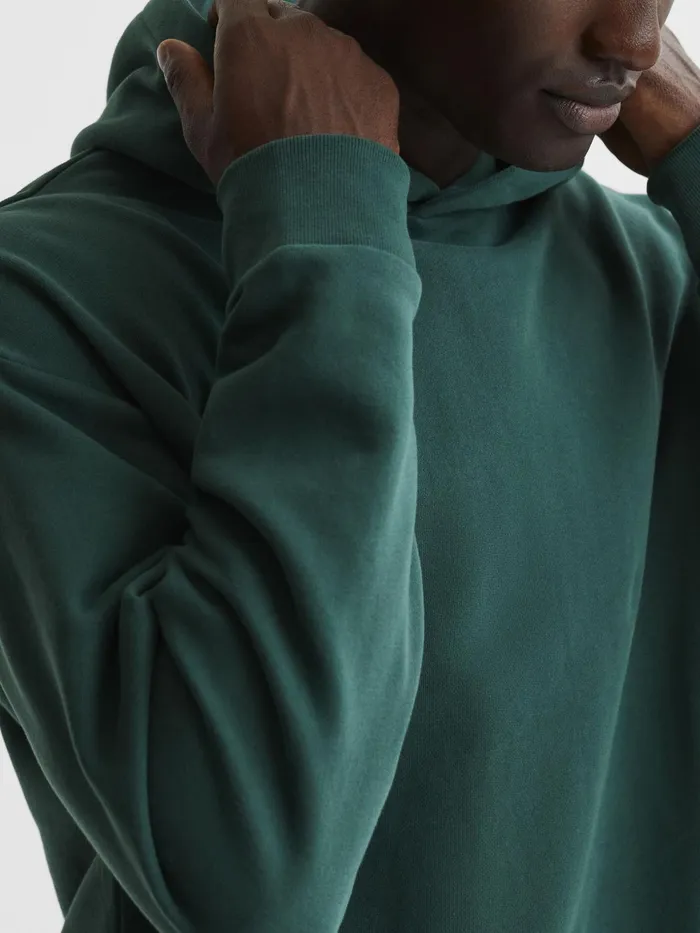 Reiss Sweats and Hoodies Kace Garment Dye Hoodie Midnight Green 8211 Men