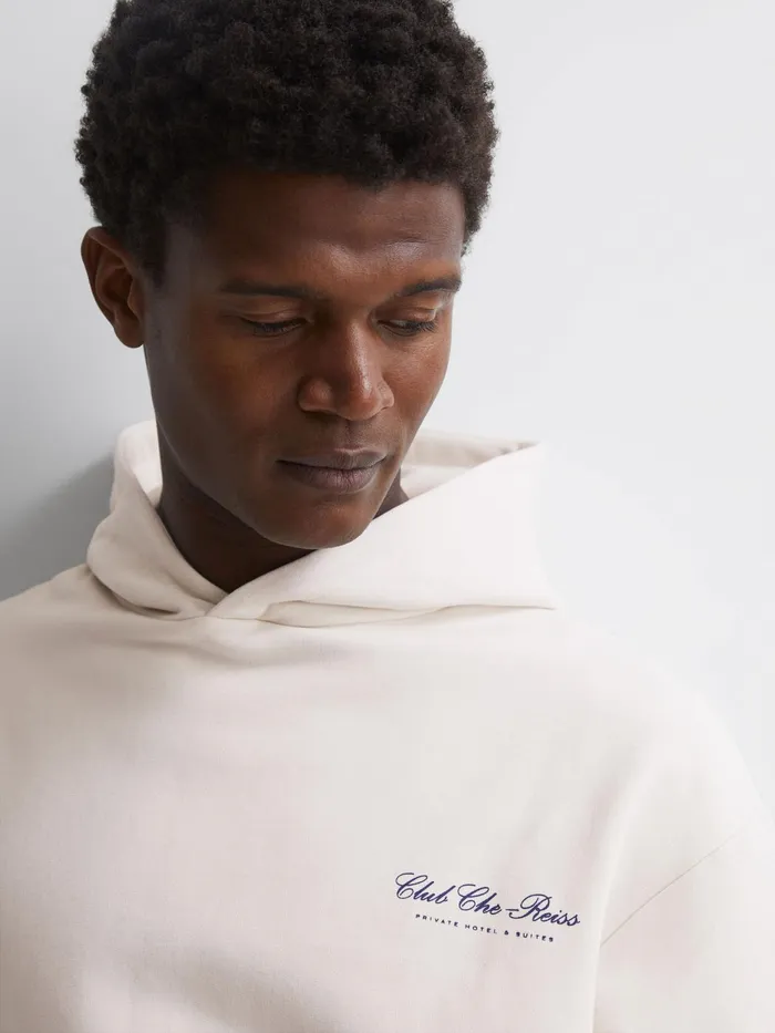 Reiss Sweats and Hoodies Pool Reiss Ch Motif Cotton Hoodie Off White 8211 Men