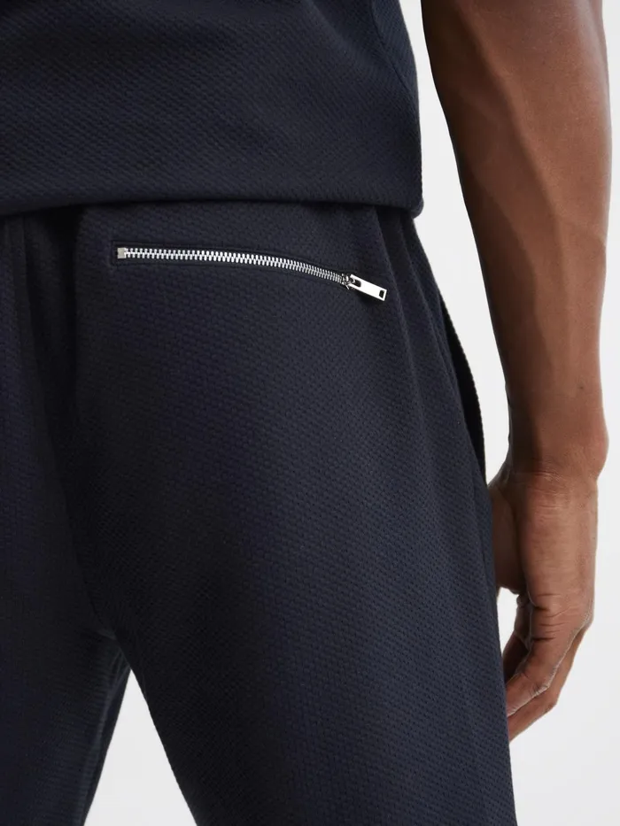Reiss Sweats and Hoodies Robin Textured Drawstring Shorts Navy 8211 Men