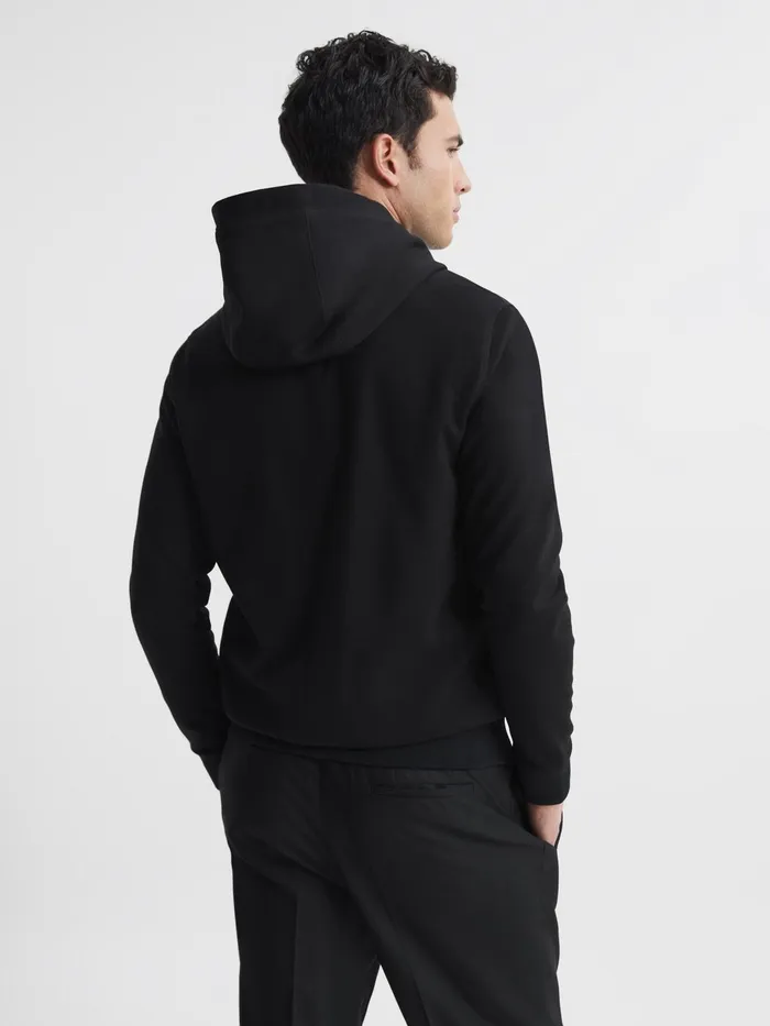 Reiss Sweats and Hoodies Taylor Hybrid Zip Quilted Hooded Jacket Black 8211 Men