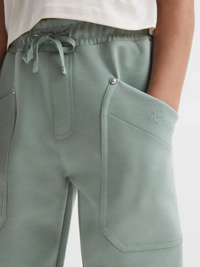 Reiss Sweats and Hoodies Tila Jersey Drawstring Joggers Sage 8211 Children