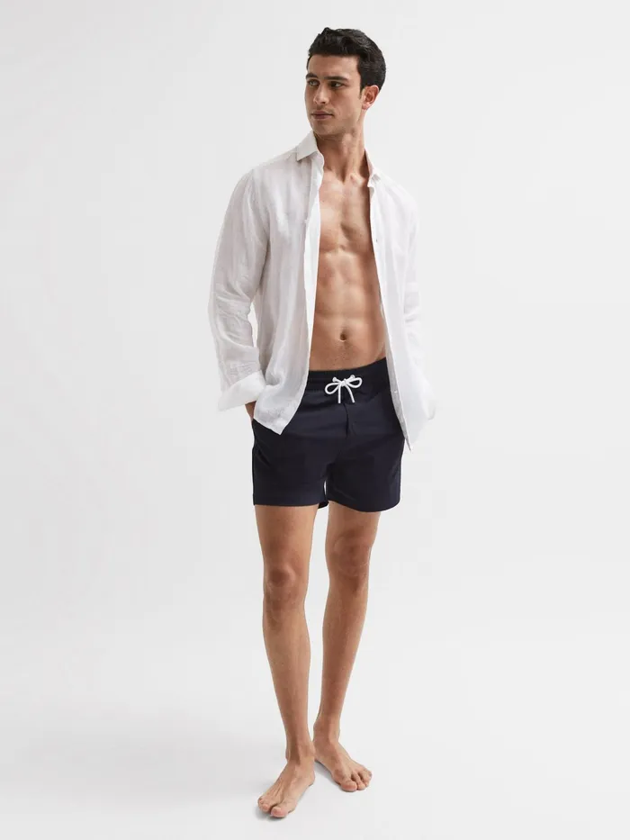 Reiss Swimwear Beach Plain Drawstring Swim Shorts Navy 8211 Men