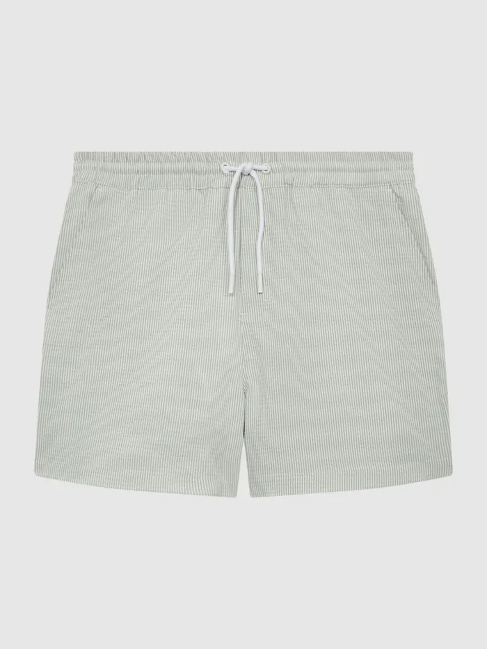 Reiss Swimwear Coast Striped Drawstring Swim Shorts Mintwhite 8211 Men