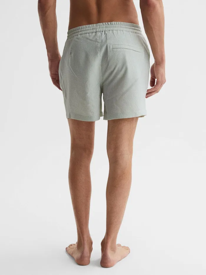 Reiss Swimwear Coast Striped Drawstring Swim Shorts Mintwhite 8211 Men