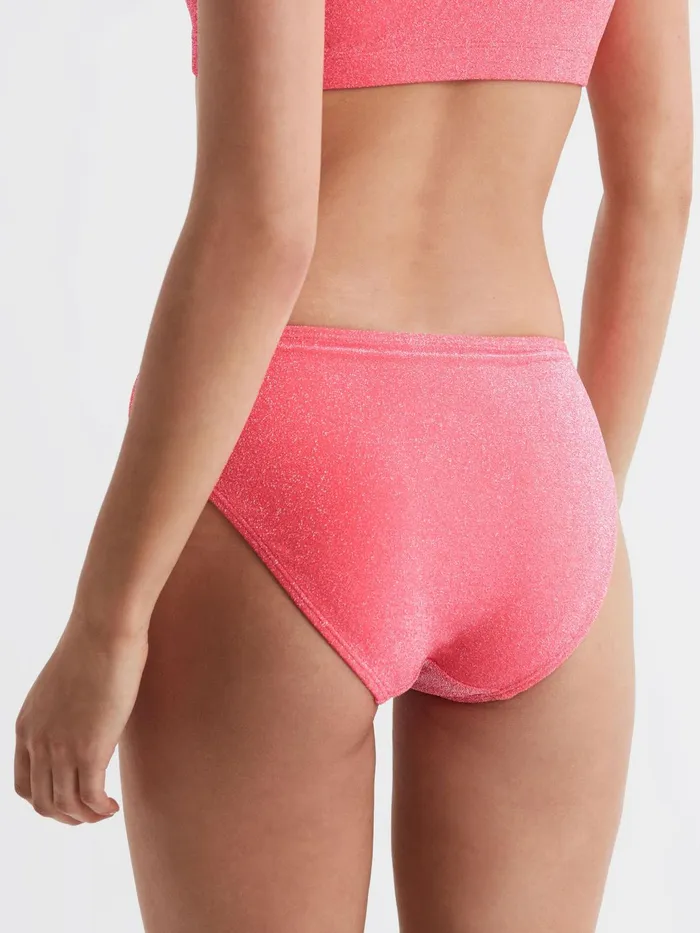 Reiss Swimwear Good American Sparkle Bikini Bottoms Bright Coral 8211 Women