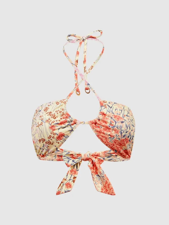 Reiss Swimwear Lola Floral Print Halter Neck Bikini Top Pink Print 8211 Women