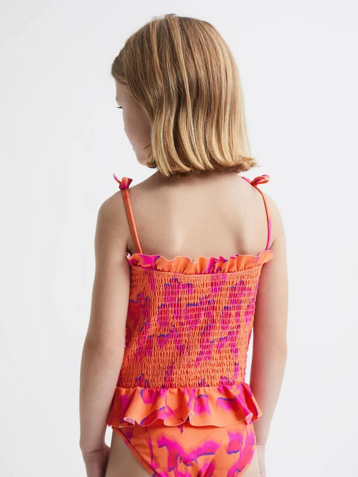 Reiss Swimwear Nelli Floral Swimsuit Orange Print 8211 Children