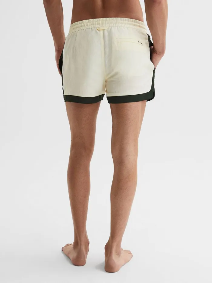 Reiss Swimwear Surf Drawstring Contrast Swim Shorts Whitebottle Green 8211 Men