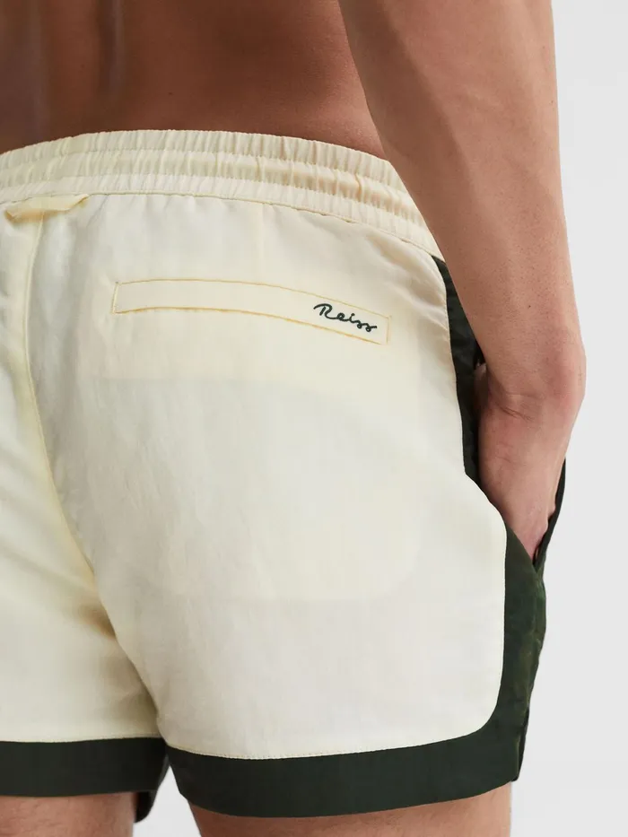Reiss Swimwear Surf Drawstring Contrast Swim Shorts Whitebottle Green 8211 Men