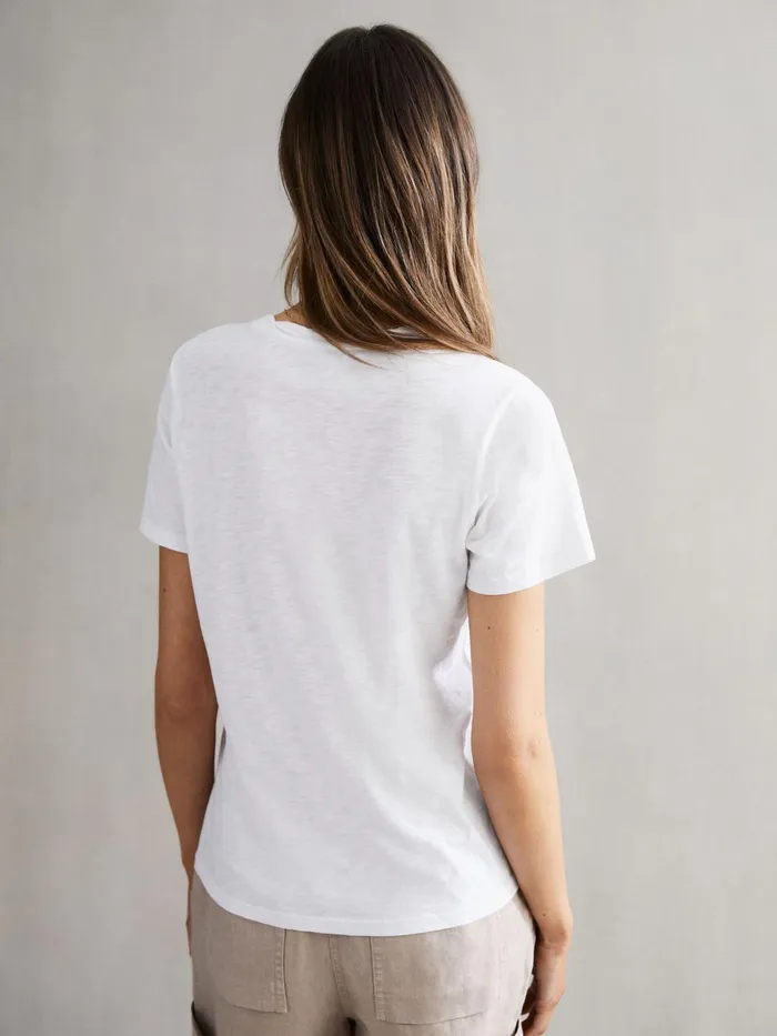 Reiss TShirts and Vests Joey Slub Cotton TShirt White 8211 Women