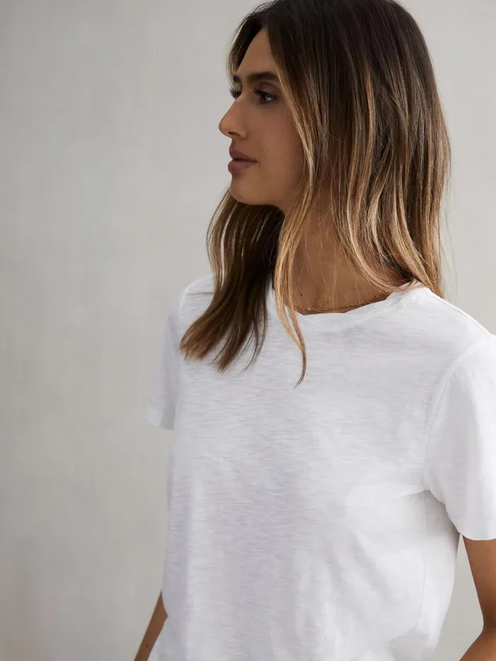 Reiss TShirts and Vests Joey Slub Cotton TShirt White 8211 Women