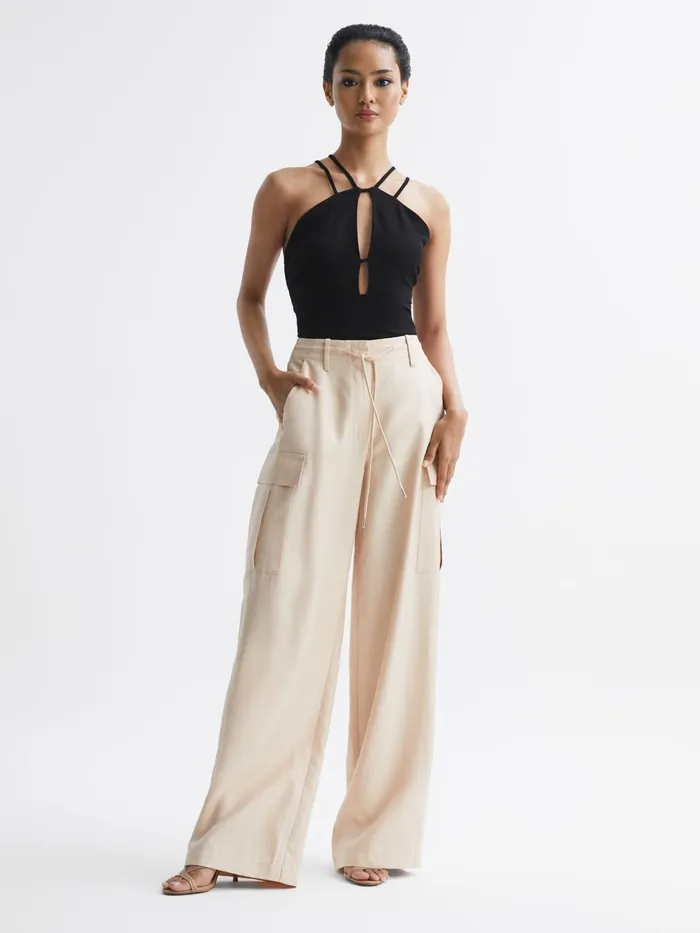 Reiss TShirts and Vests Raquel Strappy CutOut Top Black 8211 Women