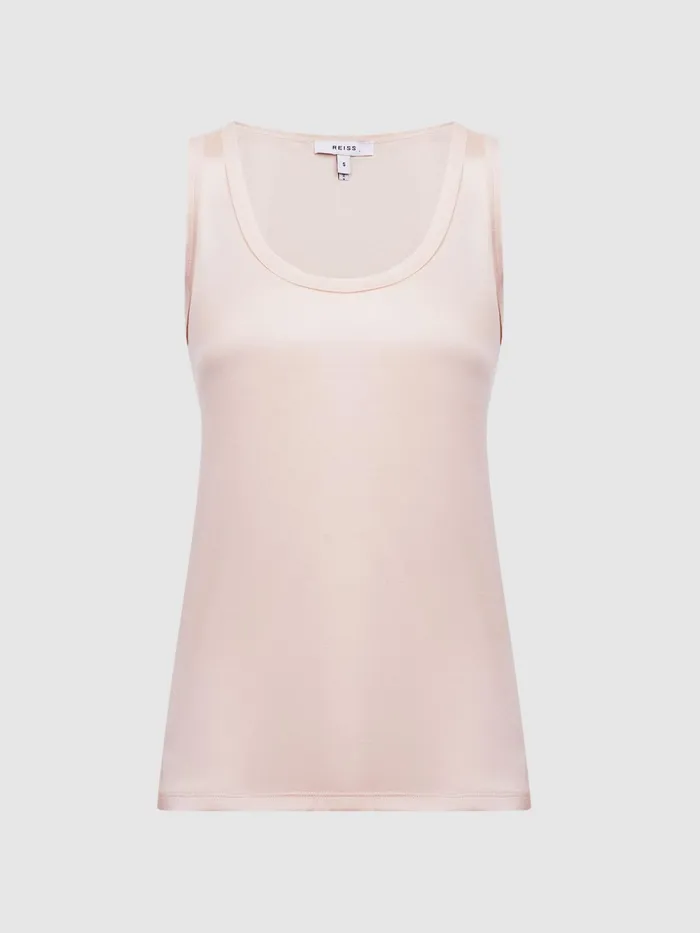 Reiss TShirts and Vests Riley Silk Front Vest Aqua 8211 Women