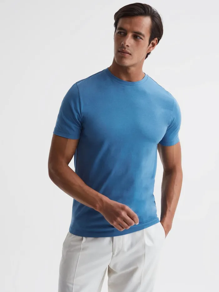 Reiss TShirts Bless Crew Neck TShirt Marine Blue 8211 Men