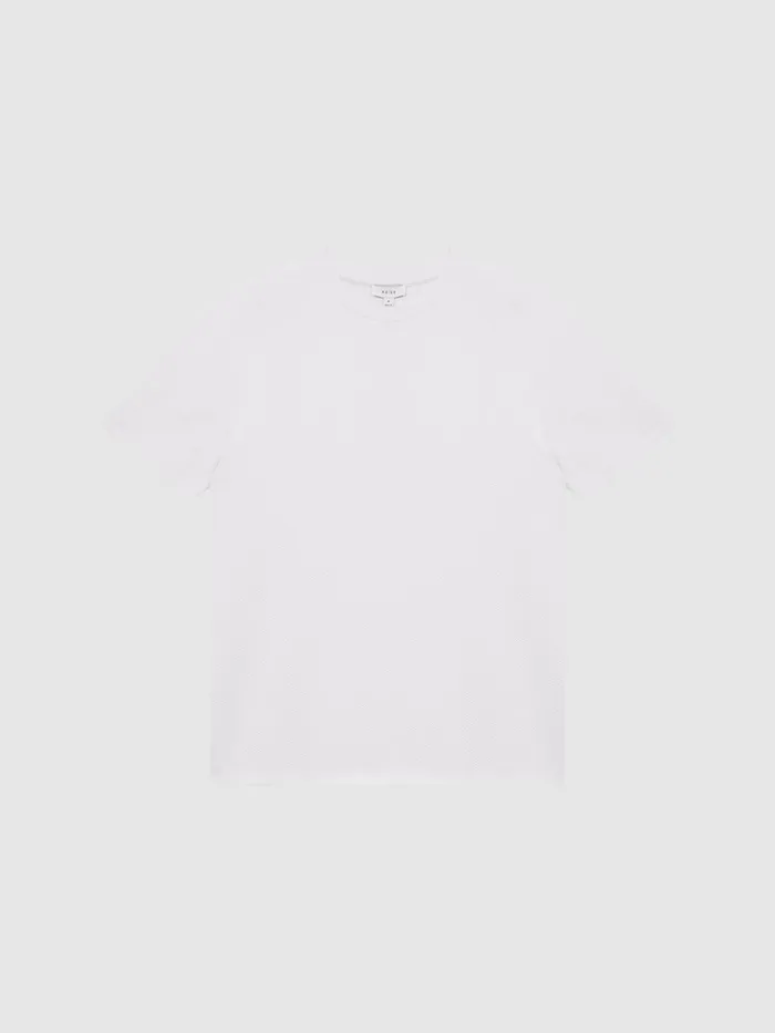 Reiss TShirts Cooper Honeycomb Short Sleeve TShirt Airforce Blue 8211 Men