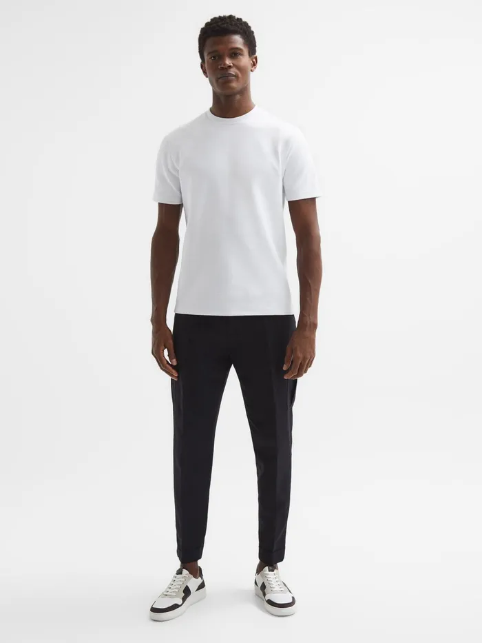 Reiss TShirts Cooper Honeycomb Short Sleeve TShirt Airforce Blue 8211 Men