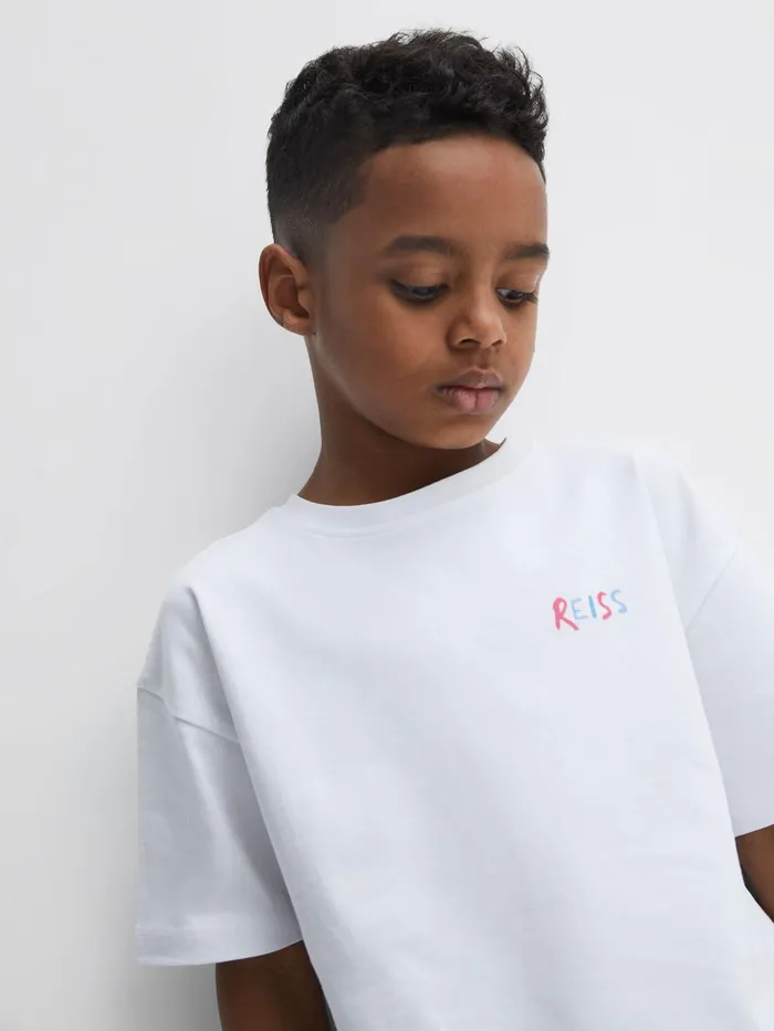 Reiss TShirts Paracas Motif Cotton TShirt White 8211 Children