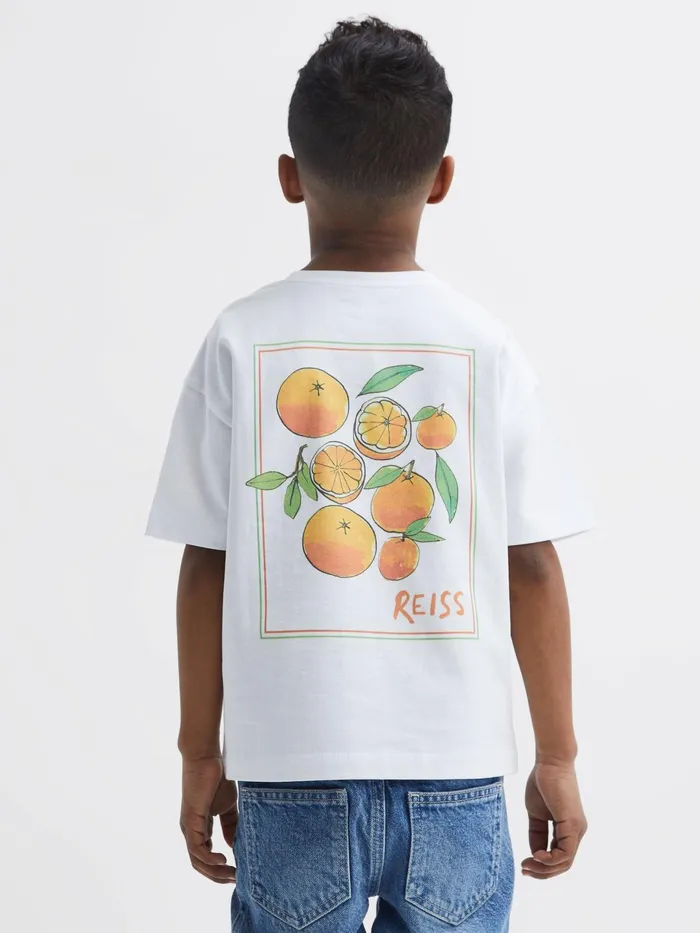 Reiss TShirts Seville Motif Cotton TShirt White 8211 Children