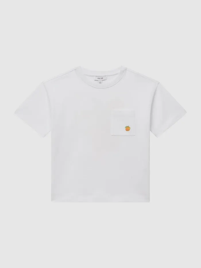Reiss TShirts Seville Motif Cotton TShirt White 8211 Children