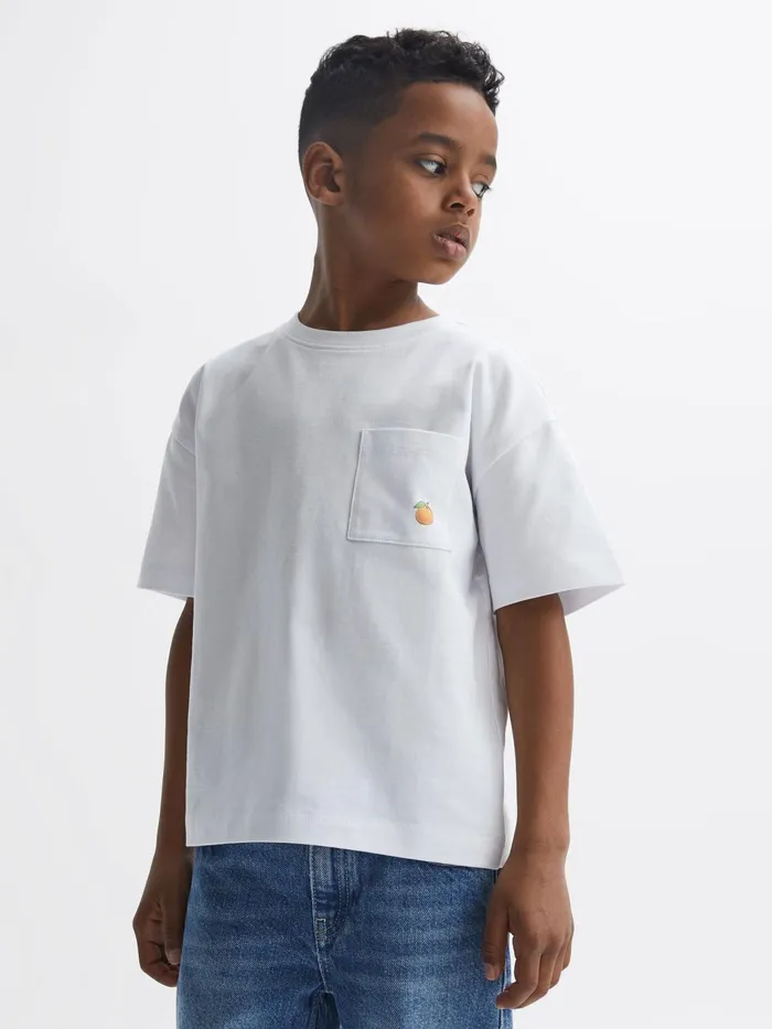Reiss TShirts Seville Motif Cotton TShirt White 8211 Children