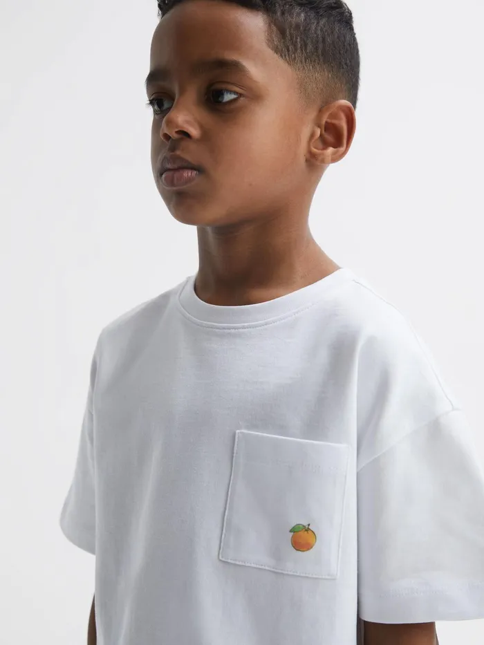 Reiss TShirts Seville Motif Cotton TShirt White 8211 Children