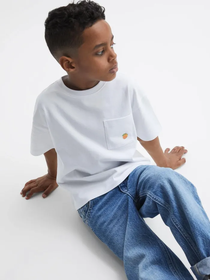 Reiss TShirts Seville Motif Cotton TShirt White 8211 Children