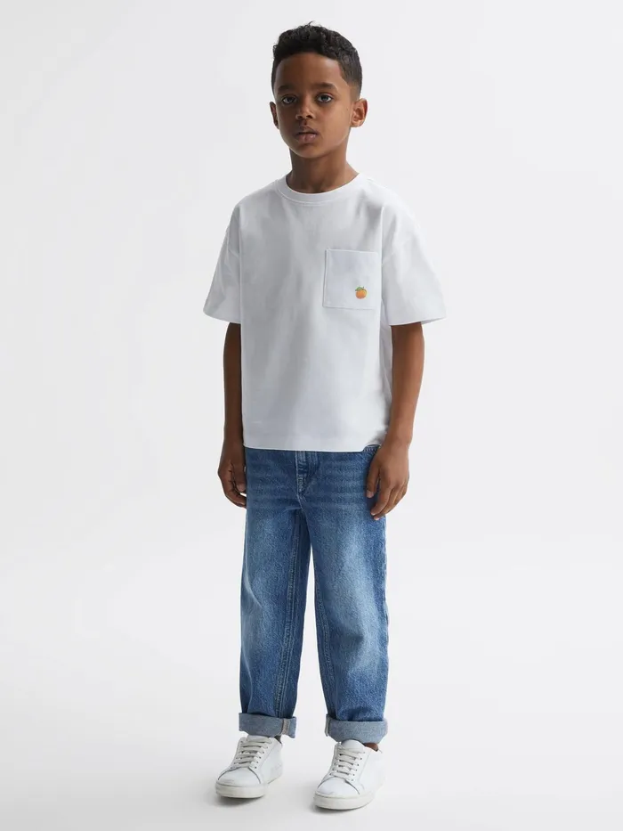 Reiss TShirts Seville Motif Cotton TShirt White 8211 Children