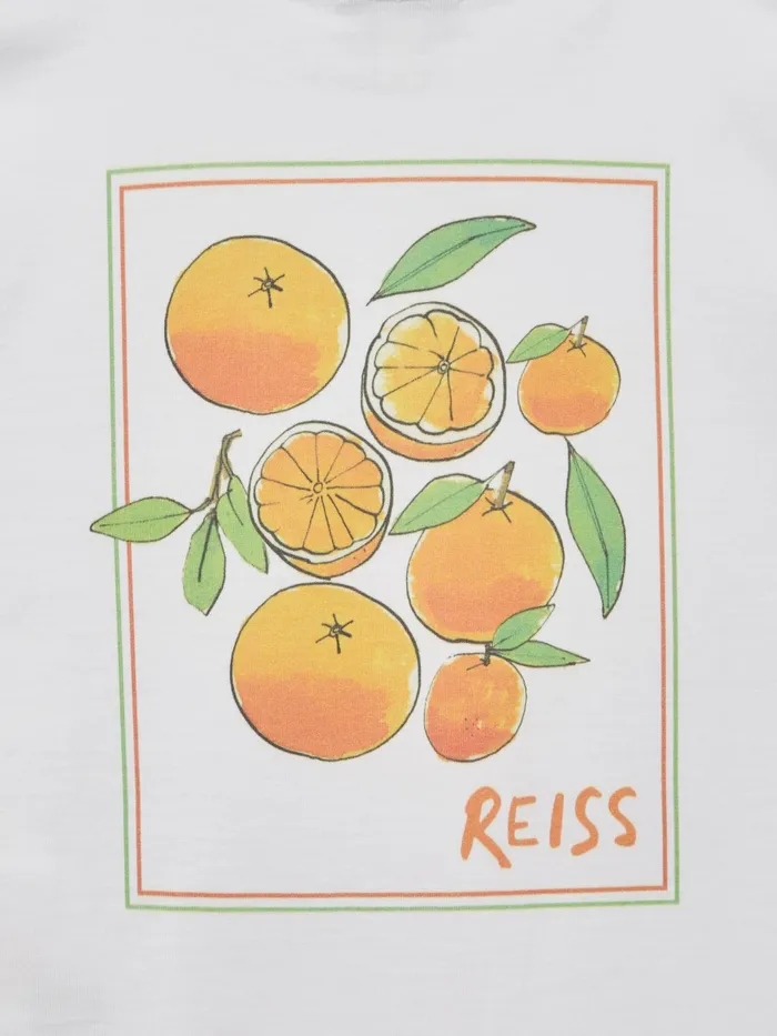 Reiss TShirts Seville Motif Cotton TShirt White 8211 Children