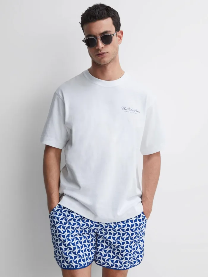 Reiss TShirts Villa Reiss Ch Motif Crew Neck TShirt Off White 8211 Men