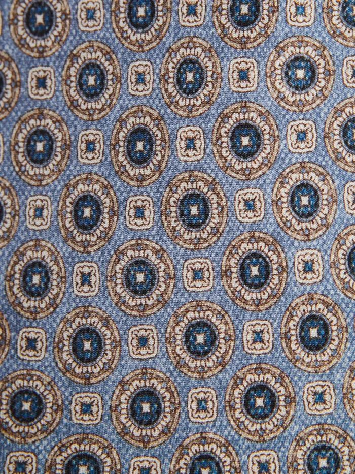 Reiss Ties and Pocket Squares Asolo Silk Medallion Print Tie Airforce Blue 8211 Men