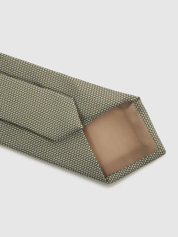 Reiss Ties and Pocket Squares Ceremony Textured Silk Tie Soft Sage 8211 Men