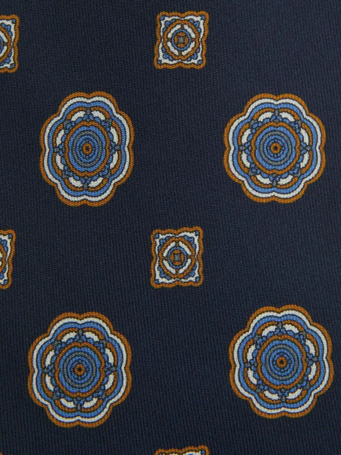 Reiss Ties and Pocket Squares Imperio Medallion Printed Silk Tie Chocolate 8211 Men