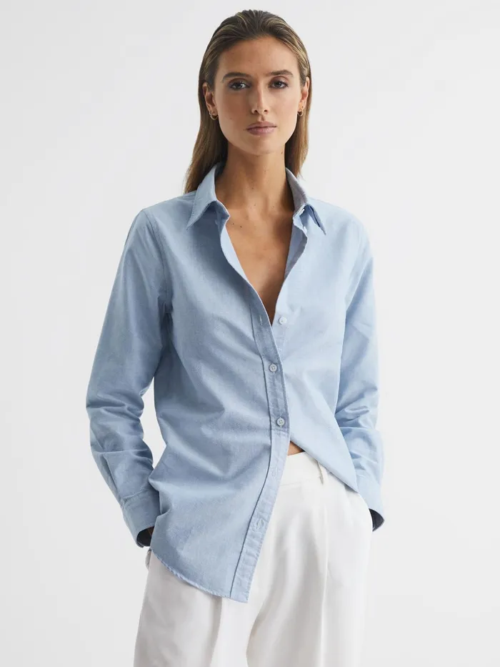 Reiss Tops Allie Fitted Oxford Shirt Blue 8211 Women